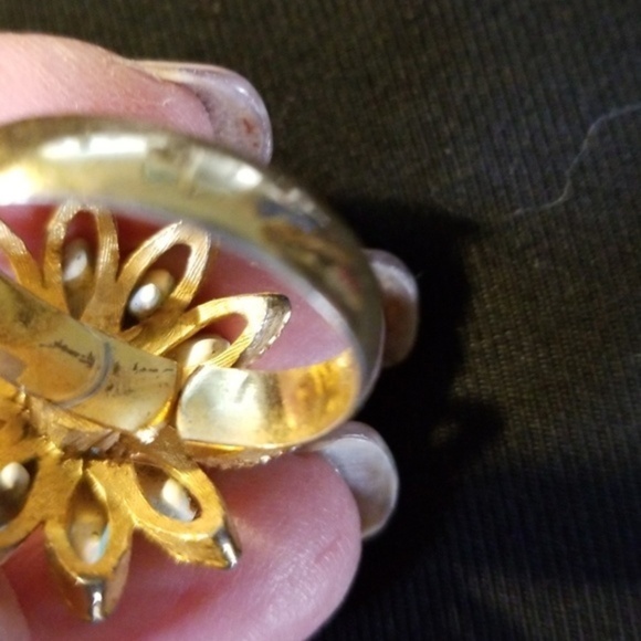 Vintage‎ faux pearl enamel ring - Picture 5 of 6